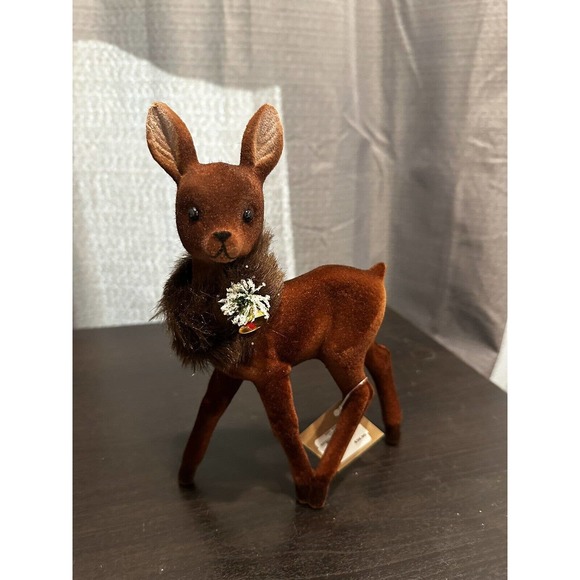 INO SCHALLER "BROWN HOLIDAY 9" DEER w/ FAUX FUR & BELL" * NEW * - Picture 2 of 5